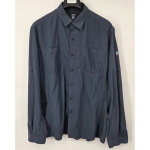 Kuhl Invoke Shirt Mens Size XL Teal Blue 100% Nylon Shell Long Sleeve Vented